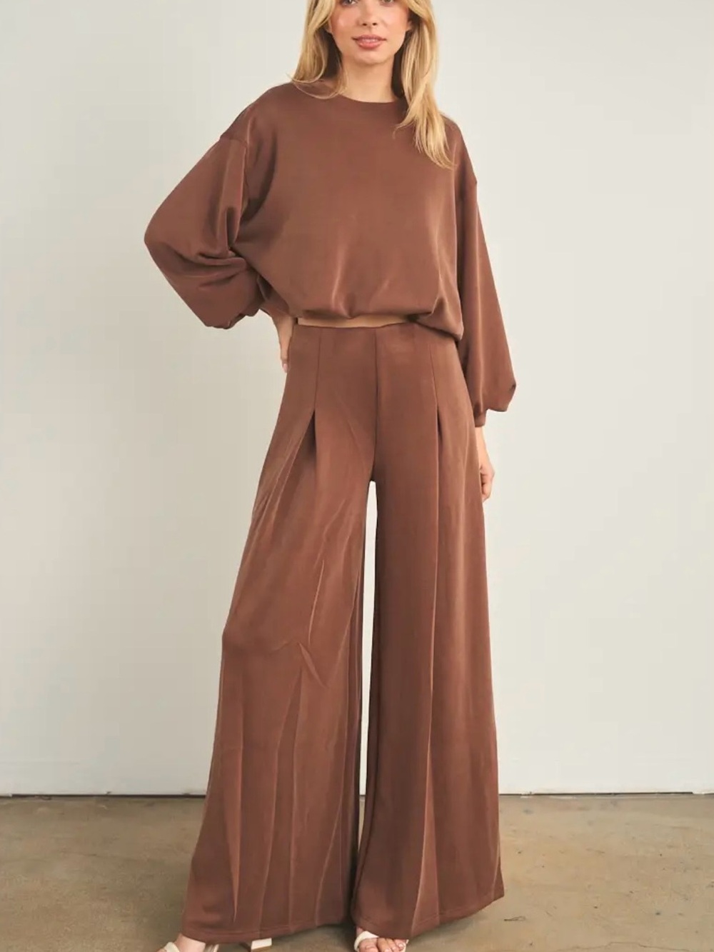 Dark Brown Two Piece Lounge Set